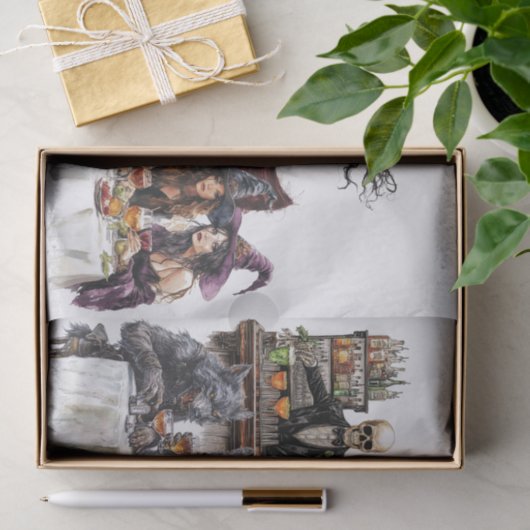 Halloween Cocktail Party Witches Waterverf Tissuepapier (Geschenk)