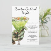 Halloween cocktail party | Zombie Hand met Drink Kaart (Staand voorkant)