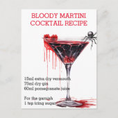 Halloween Cocktail Recept Bloody Martini Briefkaart (Voorkant)