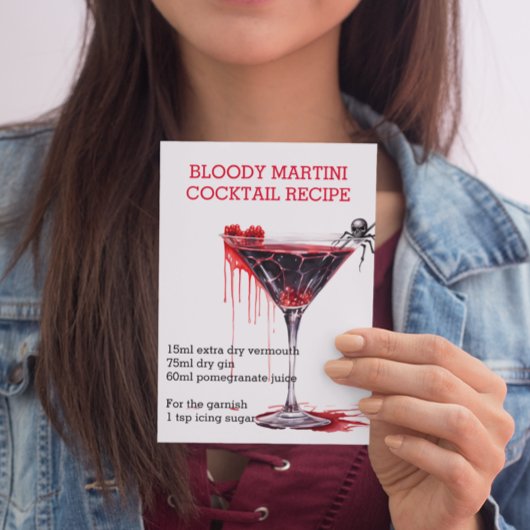 Halloween Cocktail Recept Bloody Martini Briefkaart