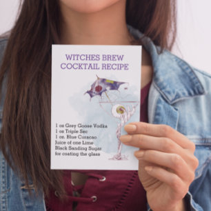 Halloween Cocktail Recipe Waterverf Briefkaart
