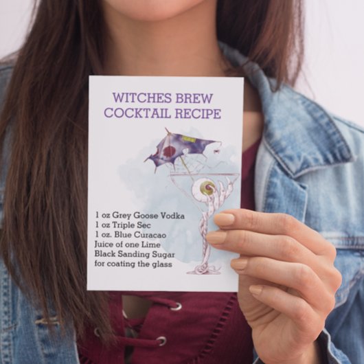 Halloween Cocktail Recipe Waterverf Briefkaart
