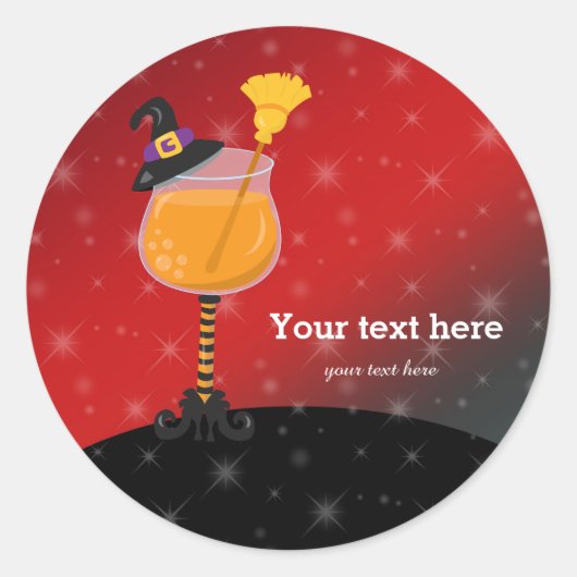 Halloween cocktail ronde sticker (Voorkant)
