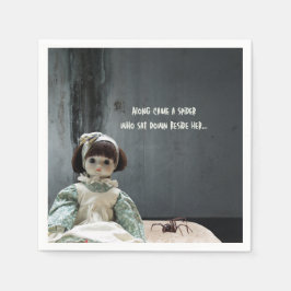 Halloween cocktail servetten, griezelige Miss Muff Servet