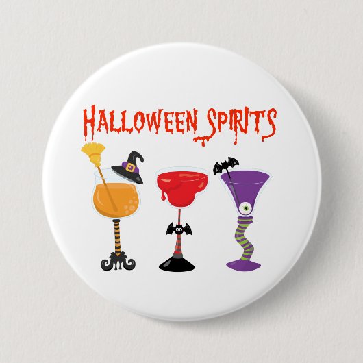 Halloween Cocktail Spirits Ronde Button 7,6 Cm (Voorkant)