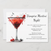Halloween Cocktailparty | Vampier Martini Kaart (Voorkant)