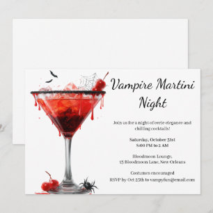 Halloween Cocktailparty Vampier Martini Kaart