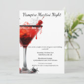 Halloween Cocktailparty | Vampier Martini Kaart (Staand voorkant)