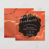 Halloween Cocktails Cadavers Black Golden Abstract Kaart (Voorkant / Achterkant)