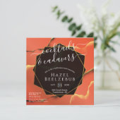 Halloween Cocktails Cadavers Black Golden Abstract Kaart (Staand voorkant)