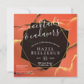 Halloween Cocktails Cadavers Black Golden Abstract Kaart (Voorkant)