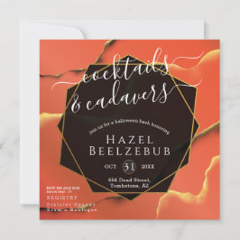 Halloween Cocktails Cadavers Black Golden Abstract Kaart