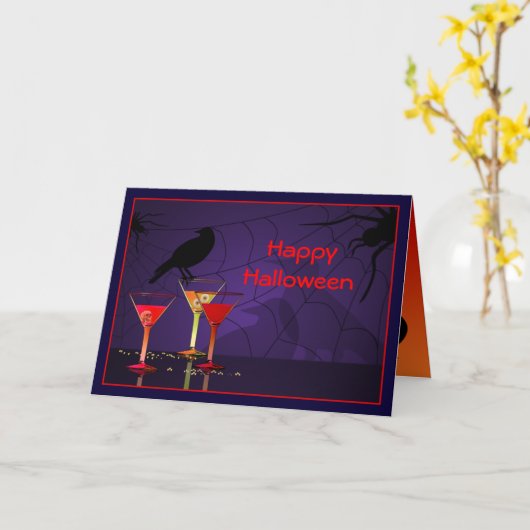 Halloween Cocktails Custom Greeting Kaart (Gele Bloem)