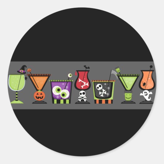 Halloween Cocktails Envelope Seals Stickers (Voorkant)