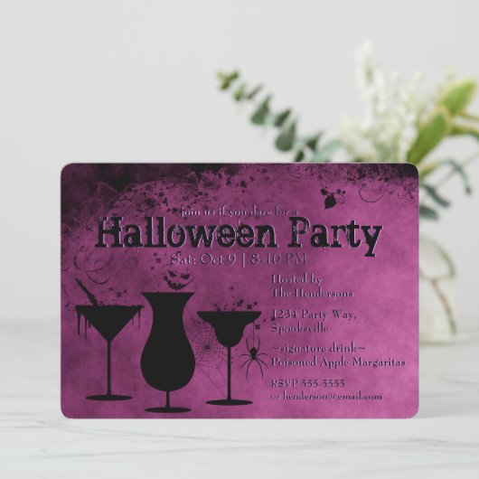 Halloween Cocktails Kaart (Staand voorkant)