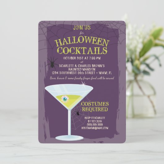 Halloween Cocktails Kaart (Staand voorkant)