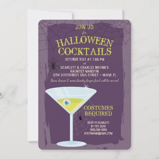 Halloween Cocktails Kaart (Voorkant)