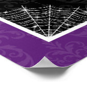 Halloween Cocktails Purple Damask Party Sign Poster (Hoek)