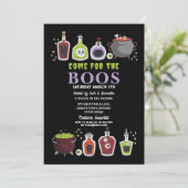 Halloween Cocktails Skulls Booze Boos Kaart (Staand voorkant)