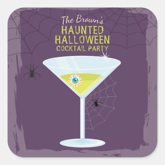 Halloween Cocktails Vierkante Sticker (Voorkant)
