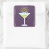 Halloween Cocktails Vierkante Sticker (Tas)