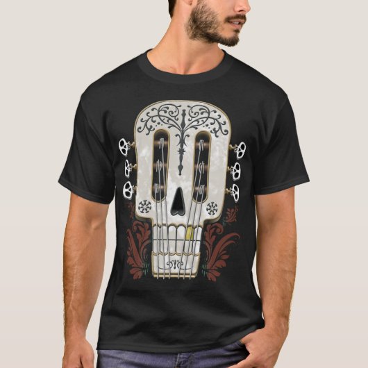 Halloween Coco Guitar Headstock Actief T-shirt (Voorkant)