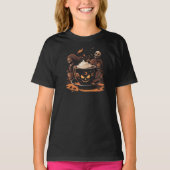 Halloween Coffee Art – Spooky Latte with Skeletons T-shirt (Voorkant)