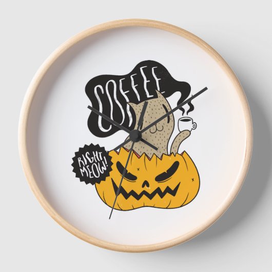 Halloween Coffee Cat - Cute Halloween Cat Drink (Voorkant)