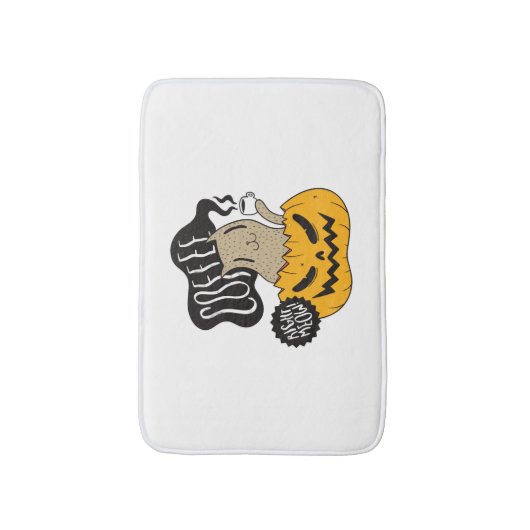 Halloween Coffee Cat - Cute Halloween Cat Drink Badmat (Voorkant Verticaal)