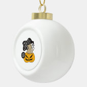 Halloween Coffee Cat - Cute Halloween Cat Drink Keramische Bal Ornament (Rechts)
