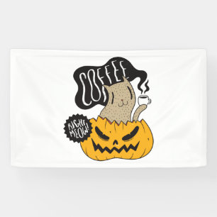 Halloween Coffee Cat - Cute Halloween Cat Drink Spandoek