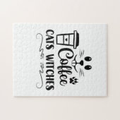 Halloween Coffee Cats Witches Birthday Legpuzzel (Horizontaal)