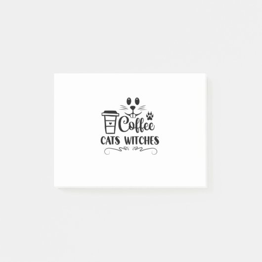 Halloween Coffee Cats Witches Birthday Post-it® Notes (Voorkant)
