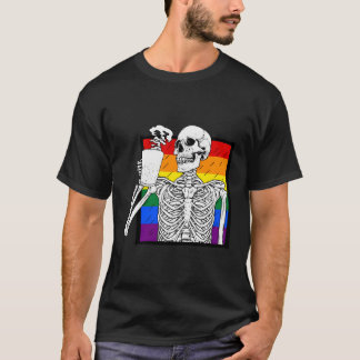 Halloween Coffee Drink Skeleton Skull Coffee T-shirt
