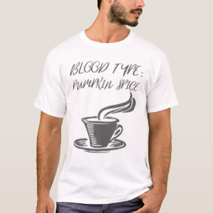 Halloween Coffee Latte Funny - Bloedtype pompoen T-shirt