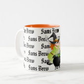 Halloween Coffee Mok-Aangepaste naam Witch Brew Tweekleurige Koffiemok (Voorkant links)