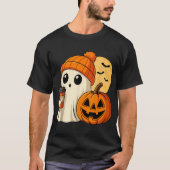 Halloween Coffee Pumpkin Spooky T-shirt (Voorkant)