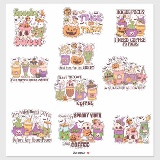 Halloween Coffee Sticker (Vel)