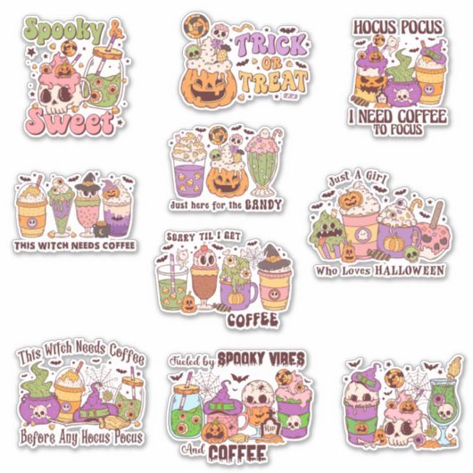 Halloween Coffee Sticker (Voorkant)