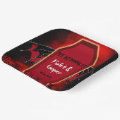Halloween Coffin Bat Wings Black Red Wedding Papieren Bordje (Gebogen)