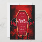 Halloween Coffin Bat Wings Bridesmaides Luncheon Kaart (Voorkant)