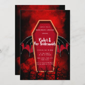 Halloween Coffin Bat Wings Bridesmaides Luncheon Kaart (Voorkant / Achterkant)