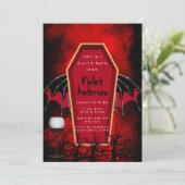 Halloween Coffin Bat Wings Brunch en Bubble Kaart (Staand voorkant)