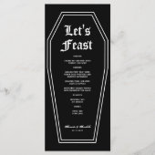 Halloween Coffin Bruiloft Menu DIY (Voorkant)