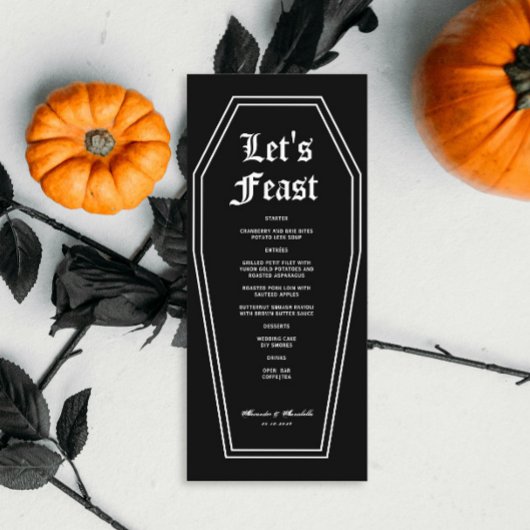 Halloween Coffin Bruiloft Menu DIY