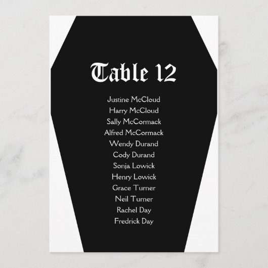 Halloween Coffin Bruiloft Zitkaart DIY Kaart (Voorkant)