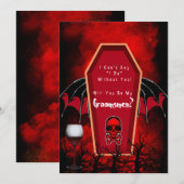 Halloween Coffin Wings zal jij mijn groomsmen zijn Kaart (Voorkant / Achterkant)