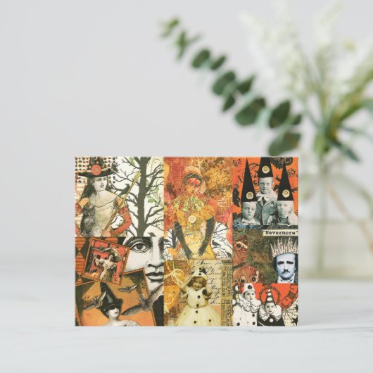  Halloween Collage Briefkaart (Staand voorkant)
