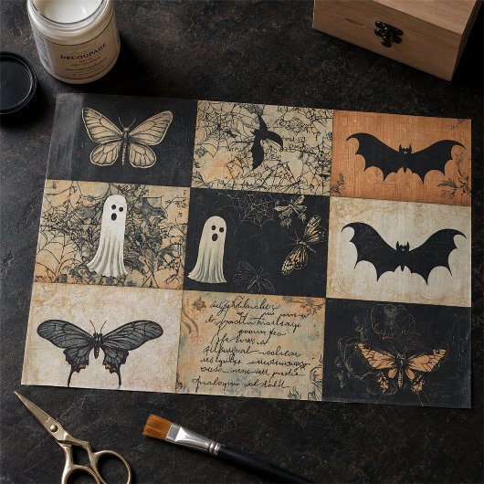 Halloween Collage Geest & Pompoen Decoupage Tissuepapier