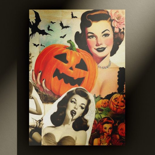 Halloween Collage Illustratie Briefkaart